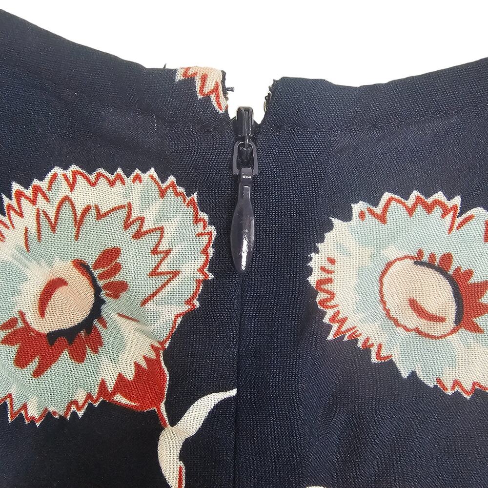 J. Crew Blue Floating Floral Mini Dress Sz 2 Ruffle Hem Garden Cottage Wedding - Picture 10 of 10
